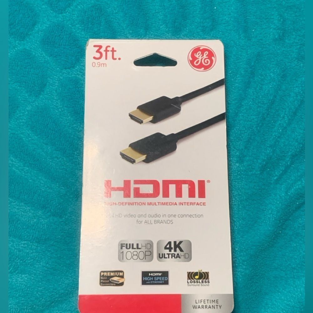 General Electric 3ft HDMI Cables. Brand new, still in case.